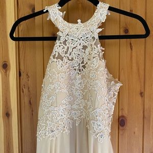 Champagne Lace Formal Gown